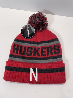 Nebraska Huskers Beanie Pom Hat Cap Captivating Knit Red College Football 