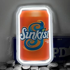Sunkist Citrus Drink Can Neon Sign For Gift Party Store LED Wall Decor 12"x7" H4