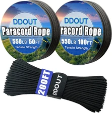 550 Paracord Rope 50Ft, 4Mm Thin Tactical Parachute Cord for Climbing, Camping,
