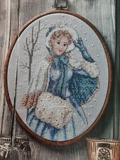 (BE) Snowy Victorian lady Cross Stitch Chart