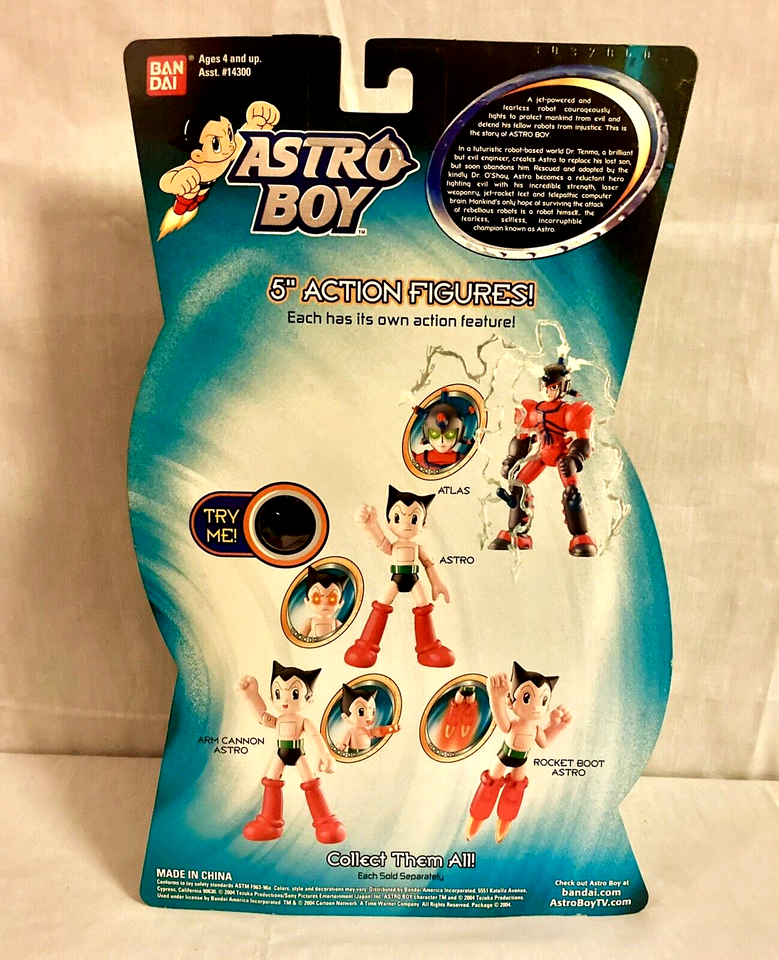 Astro Boy Rocket Boot Jet Flames W/ Trading CardLight up BootsNew