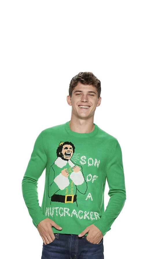 Men s Elf Son of A Nutcracker Ugly Christmas Sweater Size Medium