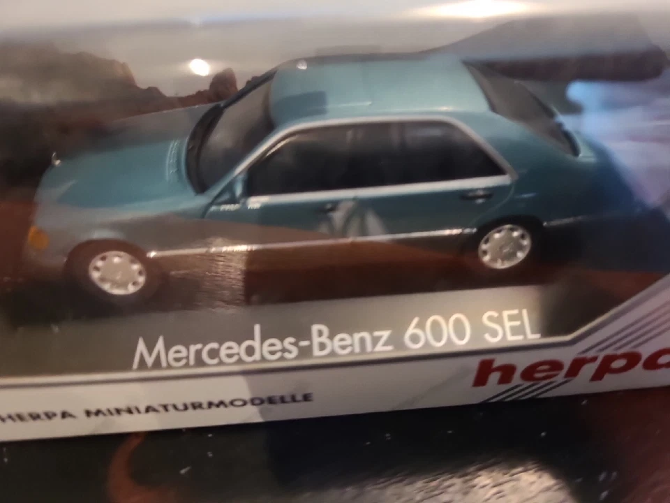 mercedes 600 SEL vert metal herpa 1/43 sous blister  - Photo 2/4