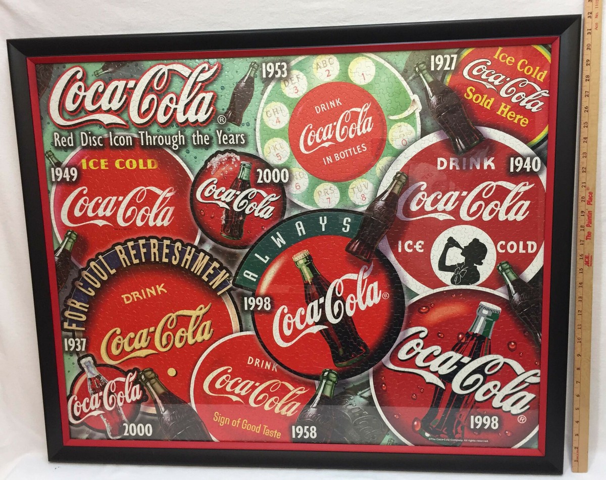 Coca Cola Jigsaw Turned Into Framed Picture Year Icons 39&#034; | eBay