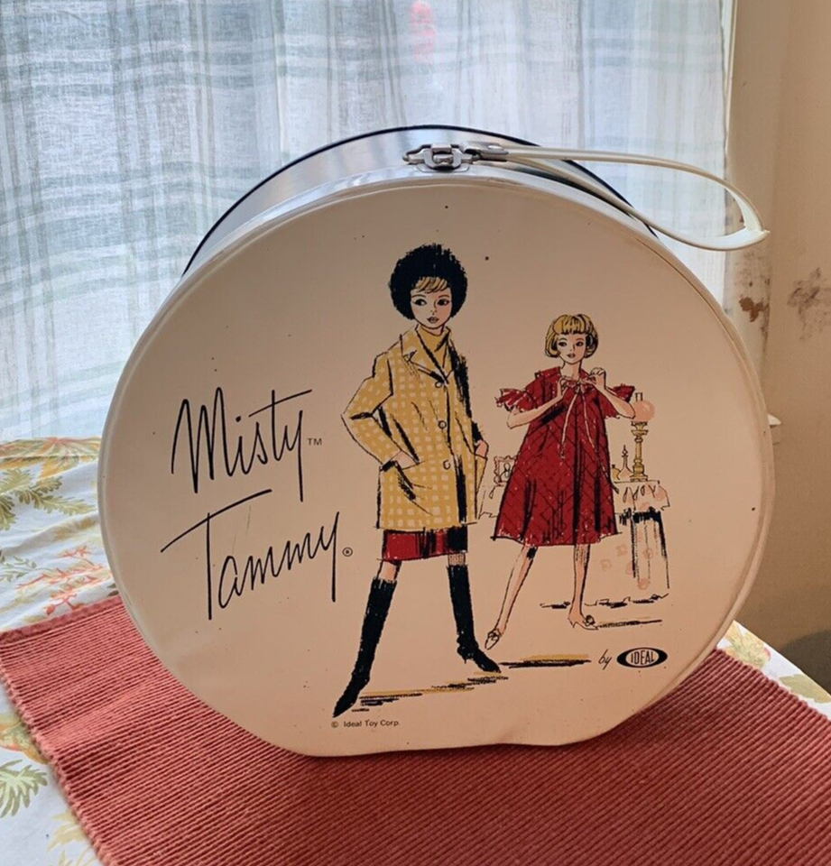 Nice vintage Ideal Tammy Misty hat box style doll Case with Misty doll