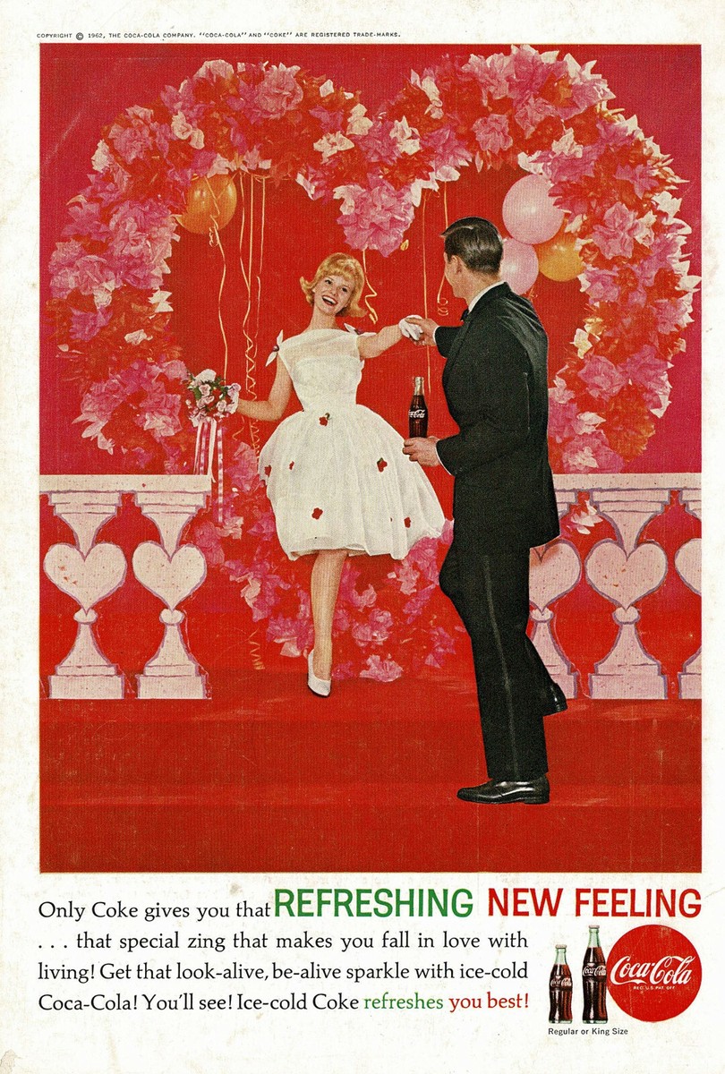 1960s Vintage Mid Century Coca-Cola Valentines Day Fashion Photo