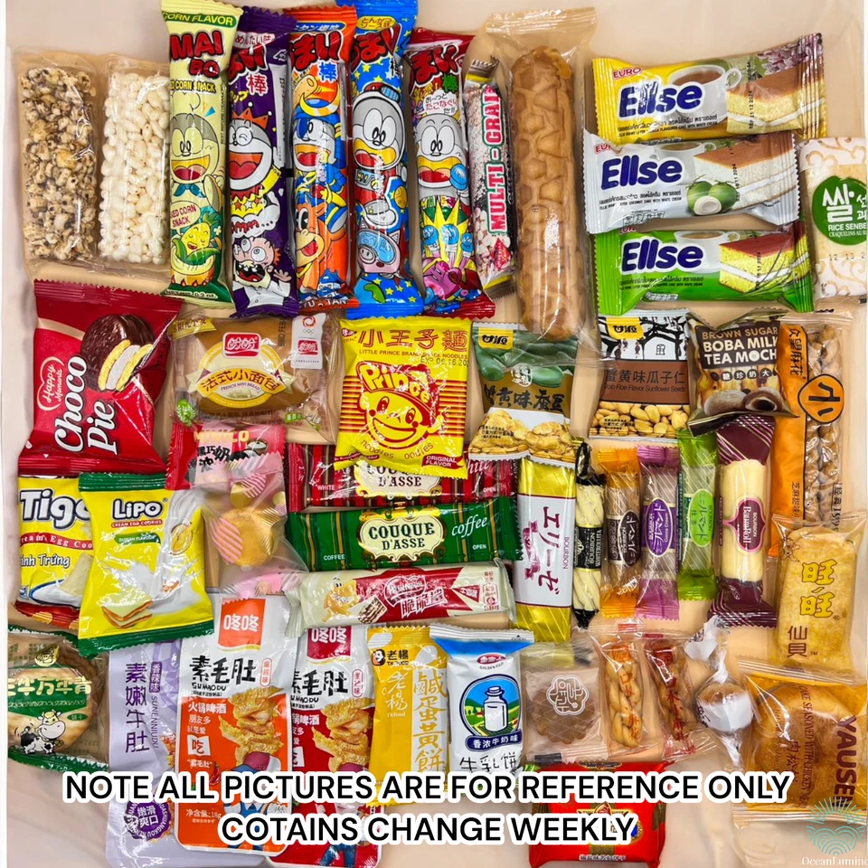 45 Piece Variety Asian Snack Box Japanese Korean Chinese, Fun Asian Treats - Image 3 of 4