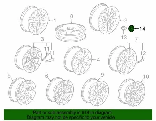 Genuine GM 2007-2017 Cadillac Wheel Hub Center Cap Chrome Crest & Wreath 9596628 - Image 2 of 2