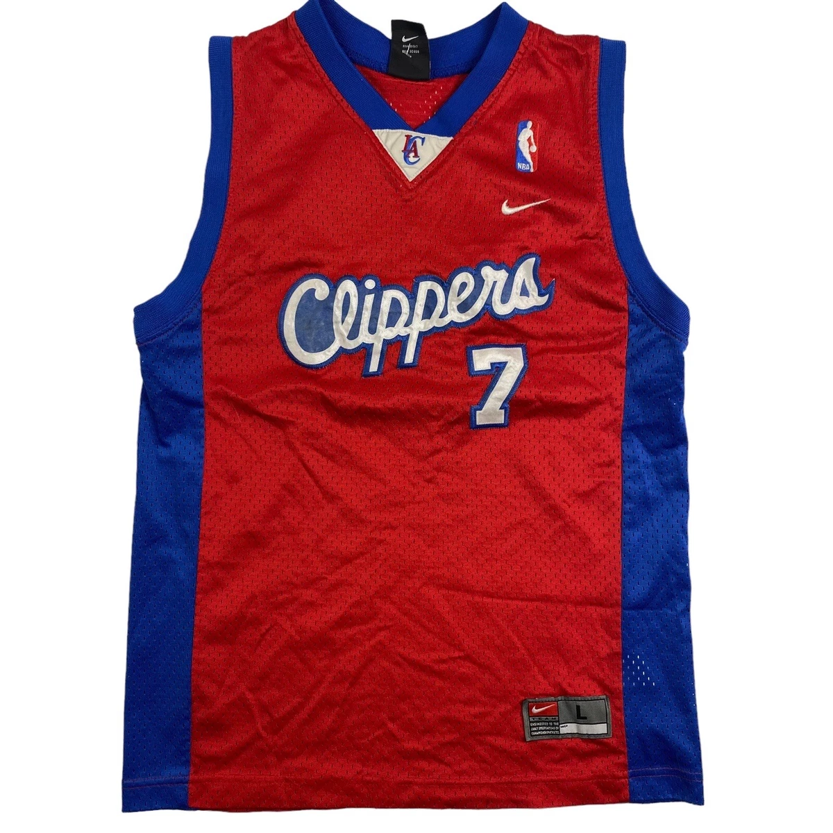 Nike Clippers Odom NBA Jersey Sports Youth Red Blue Sleeveless Size Large Boys