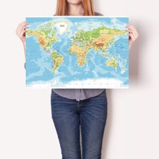 A1 A2 World Of The Map Canvas Prints Poster Wall Educational Maps