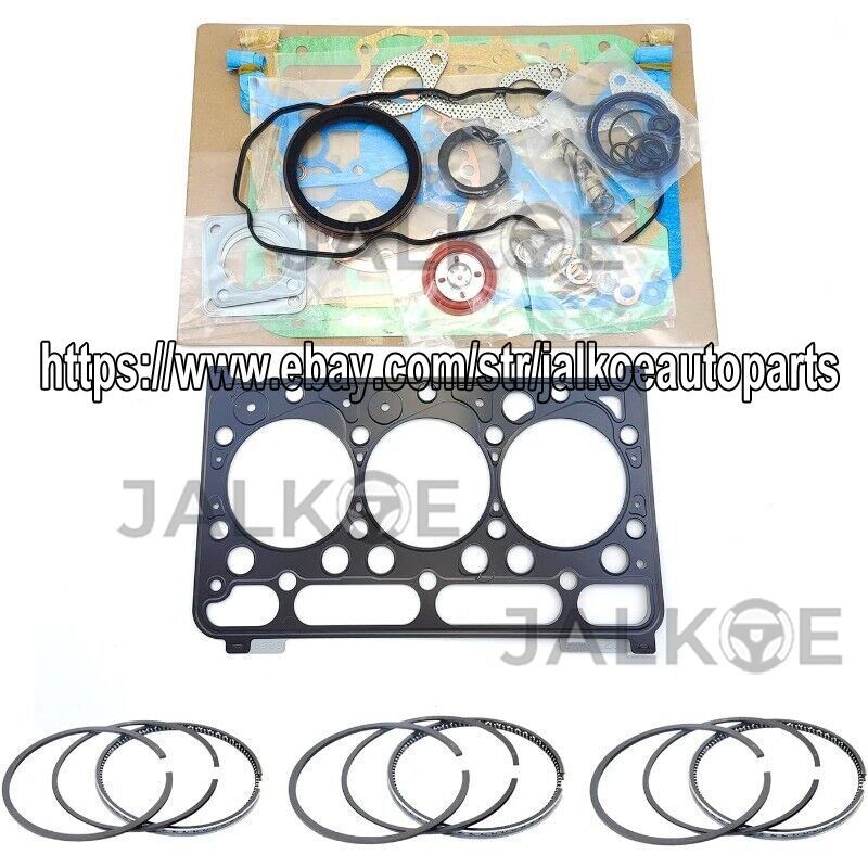 D1703 Full Gasket Kit + Piston Rings for Kubota Bobcat D1703 D1703E 325C 328 329