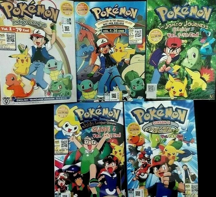 DVD Anime POKEMON Complete TV Series Season 1-5 (1-283 End) English (All  Region)