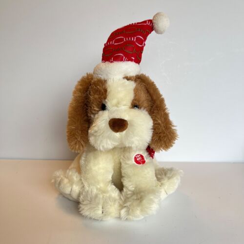 Sound N Light Animatronics Dog Santa Hat Motion Woodland Plush Toy Christmas