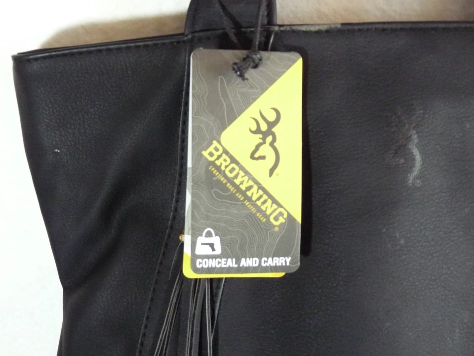 Browning Concealed Carry Black Tote Purse Locking Zipper Gun Holder NWT READ - Image 4 of 4