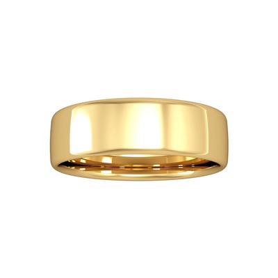 18 kt Gold Jewelco London 6 mm Bombe Court Ehering Commitment Ring
