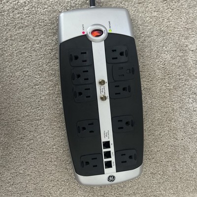 GE Power Strip- 10-Outlet Surge Protector w/ Phone, Network, Coaxial Protection