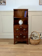 Antique Mahogany Waterfall Bookcase with Drawers