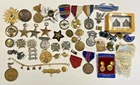 Lot #13  Vintage Military Estate Collection Patches Medals Pins Badges WWI WWII
