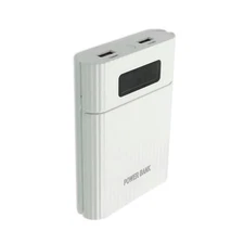 White DIY Power Bank Case LCD Display 4 Slot 18650 Battery Charger Storage Box A