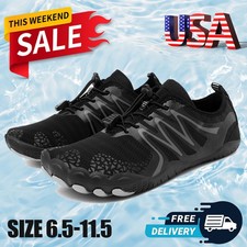 New Men's Water Sports Beach Barefoot Rubber Aqua Sock Quick Dry Slip On Shoes