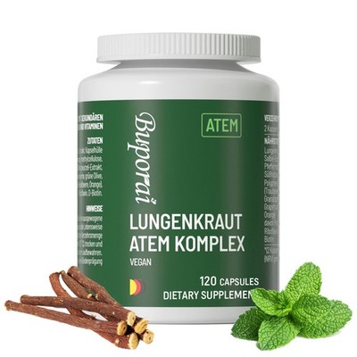 Lungwort Breath Complex 120pcs -Respiratory Health,Lung Cleanse & Detoxification