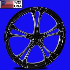 Harley Touring 21" Maverick Black Contrast Front Wheel. *Made in the USA*