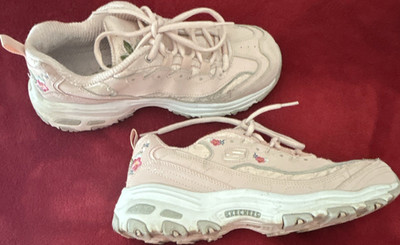 SKECHERS D'Lites Damen Sneaker Rosa/Weiß Blumen Low Top EU 39