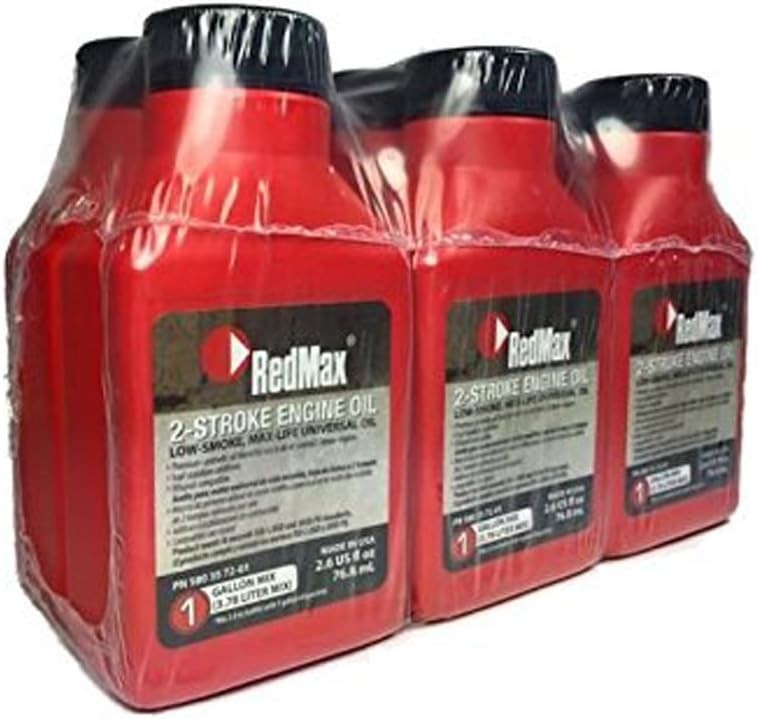 RedMax OEM MaxLife 2-Cycle Oil 2.6oz 6 Pack 1 Gallon Mix 580357201 