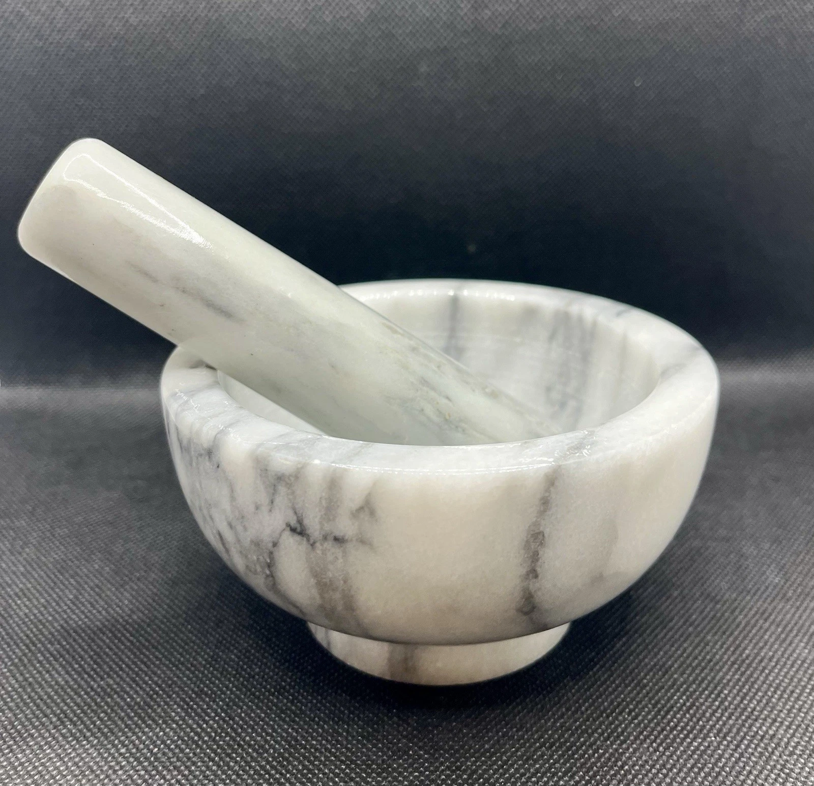 Vintage White Marble Mortar And Pestle Kitchen Tools