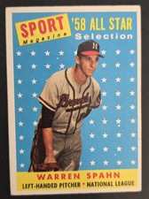 1958 Topps - Sport Magazine '58 All Star Selection Warren Spahn #494