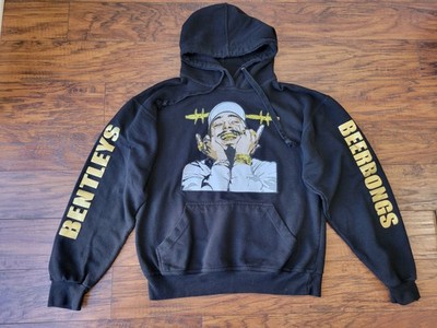 POST MALONE Beerbongs & Bentleys Posty Gold Lettering Pullover Hoodie sz M EUC