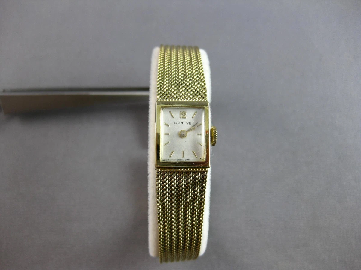 ANTIQUE 14KT YELLOW GOLD CLASSIC GENEVE SQUARE FACE LADY'S WATCH