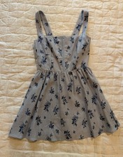 Reformation Brand Women’s Floral Mini Dress Light Blue Size 8