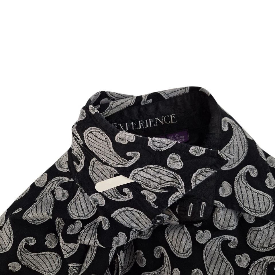 Jimi Hendrix Experience Button Shirt Mens XL Black Textured Paisley Rock Roll Re - Image 4 of 4
