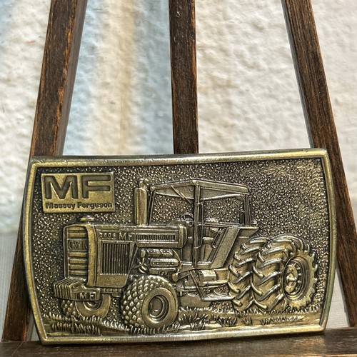 Vintage 1978 Massey Ferguson MF Tractor Belt Buckle Made in USA Farm Collectible