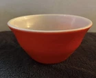 HTF McKee Vintage Primary Red Bell Shape Milk Glass Mixing Bowl 9 Inch