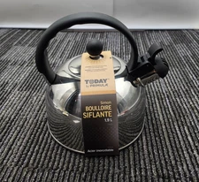 Primula Today 2QT Stainless Steel Soft Grip Chrome Finish Whistling Tea Kettle