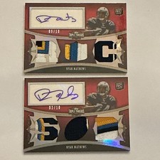Ryan Mathew’s, LOT of 2 ROOKIE CARD RUBY S/N /10 2010 Topps Triple Threads FB
