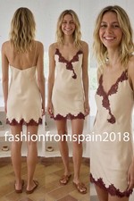 ZARA NEW WOMAN SHORT STRAPPY SATIN LACE SLIP DRESS WHITE XS-XL 5344/142/250