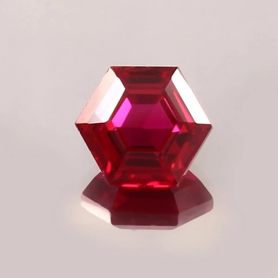 5.70 Ct Natural Certified Blood Red Ruby Hexagon Cut Faceted Loose Gemstone