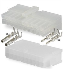 Molex 24 Circuits Receptacle and Plug Housing w/ Terminals18-24 AWG White