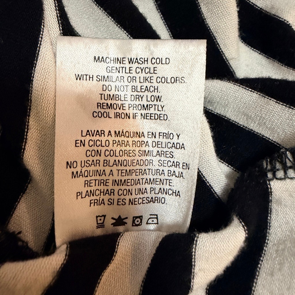 Attention Women's Black White Striped Sleeveless Top XL (b4)