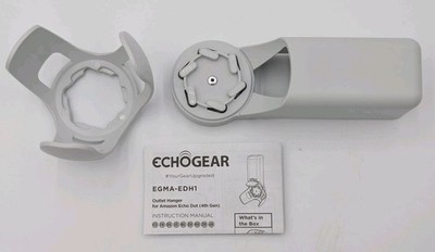 ECHOGEAR Outlet Hanger Mount EGMA-EDH1-W2 For Amazon Echo Dot 4th Gen White