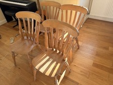 Set Of 4 Solid Wood Windsor Style Dining Chairs,Vintage Farmhouse Kitchen Chairs