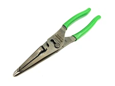 Snap on Tools New LN47ACFG Green 9" Soft Grip Long Nose Slip Joint Pliers USA
