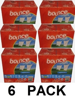 Bounce Dryer Sheets 5 In 1 - Outdoor Fresh - 2 x 160 = 320 - 6 PACK