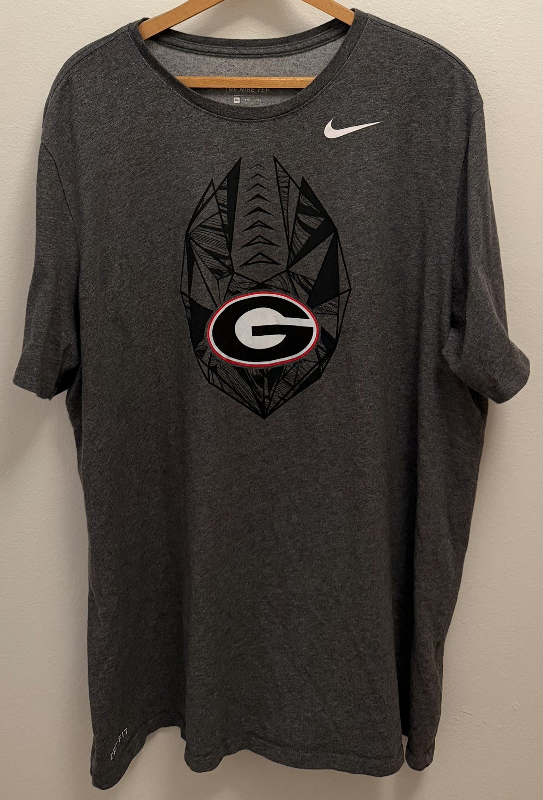 Georgia Bulldogs Gray Nike Dri-Fit Shirt Men's Size 2XL - Athletic Cut