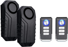 2 Set Wireless Bicycle Anti-Theft Alarm Security Vibration Motion Sensor with Re