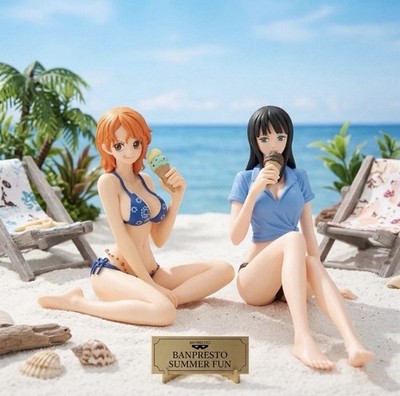 One Piece Nami Nico Robin SUMMER STYLE GLITTER&GLAMOURS Figure Set Of 2 Japan