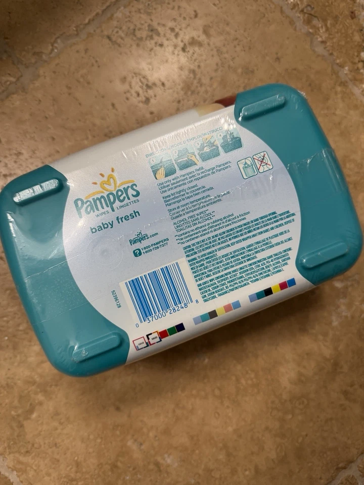 帮宝适婴儿湿巾分装器弹出塑料容器蓝色绿色清洁密封 — 第 3/4 张图片